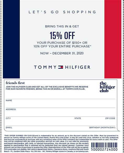 tommy hilfiger uniform coupon.